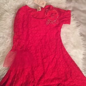 Red lace dress