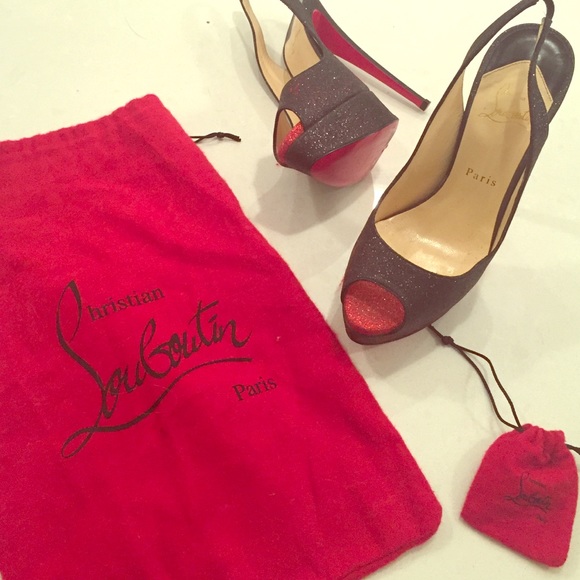 Louboutin sparkly heels size 38.5