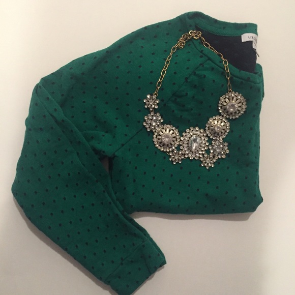 Liz Claiborne Sweaters - Liz Claiborne polka dot knit knit sweatshirt sz L