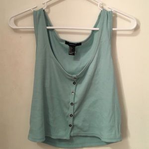 Button-up tank crop top