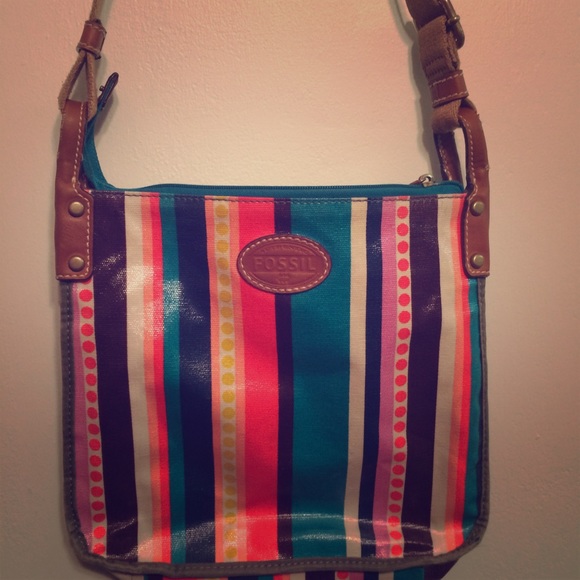 fossil striped purse