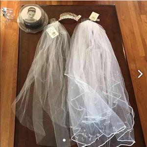 BNWT: Rhinestone tiara and Swarovski veil set