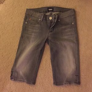 Hudson-brand, long, grey skinny shorts
