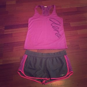 2pc tank and shorts work out outfit