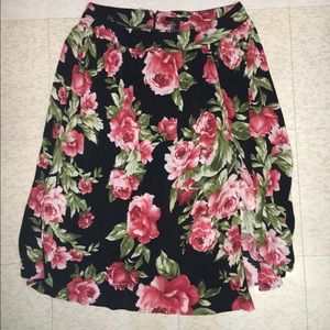 Mid-length floral skirt