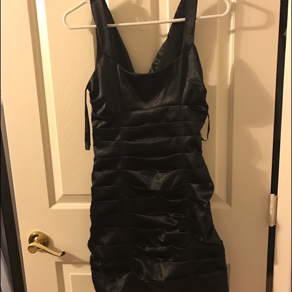 Black pleated dress