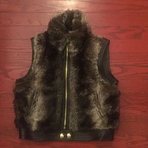 Sugar fly faux fur & leather vest ( little girls)