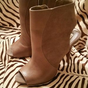 SCHUTZ Open Toe Leather Booties