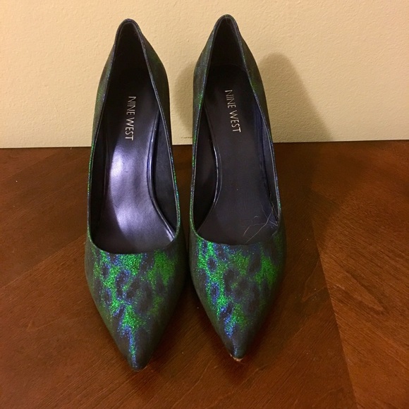 Nine West Metallic Peacock Pumps