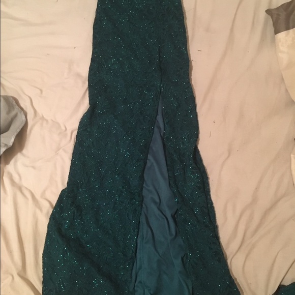 Emerald Green Two Piece Prom Dress - Picture 4 of 4