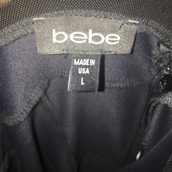 Black peplum Bebe dress. Sz. L - Picture 4 of 4