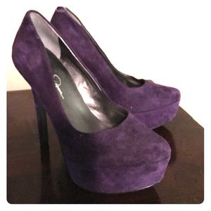 Jessica Simpson size 7.5 purple suede heels