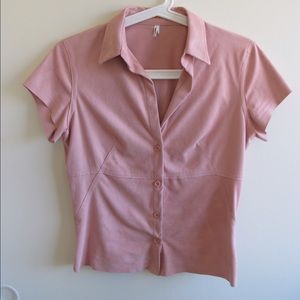 Maxstudio pink ultrasuede shirt