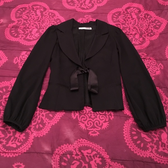 Necessary Objects Black Blazer with Ribbon Tie