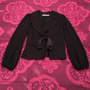 Necessary Objects Black Blazer with Ribbon Tie