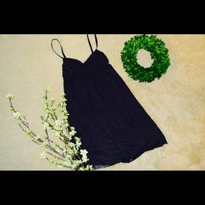 Thin Strap Black Dress