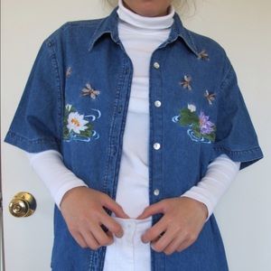 Embroidery Jean Top