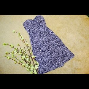 Floral Print Navy Blue Dress