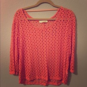 Coral lace top