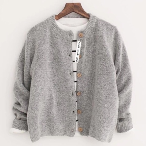 Gray thick cardigan
