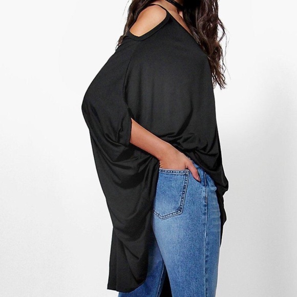 NWT💥Trendy Black Cold Shoulder Tunic/Dress💥 - Picture 2 of 4