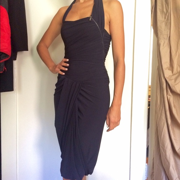 MaxMara navy halter cocktail dress over 80% off!!