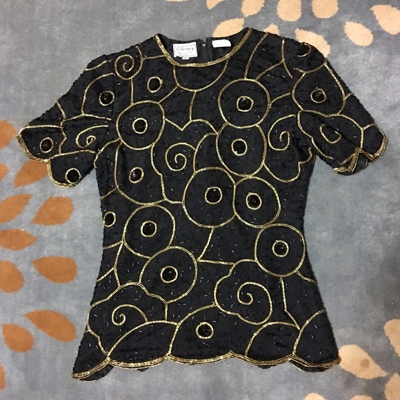 Beautiful VINTAGE hand beaded top