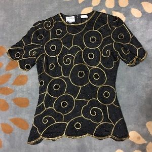 Beautiful VINTAGE hand beaded top