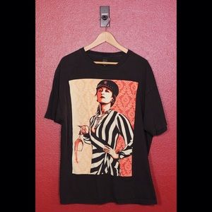 Obey Graphic T-Shirt: Woman Spills Wine