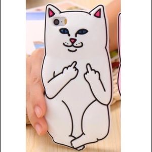 Cat with middle fingers iPhone 5 case