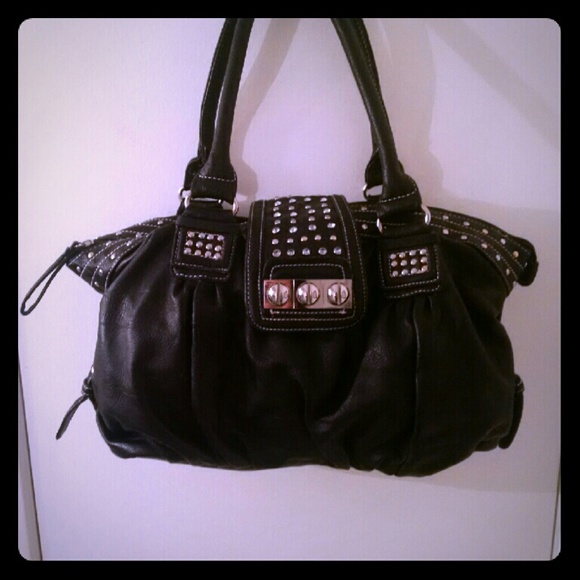 Darkest Navy Blue Handbag. Studded.