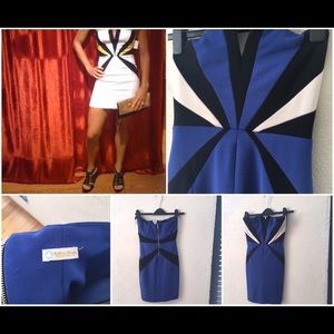 Geometric-pattern Strapless Dress