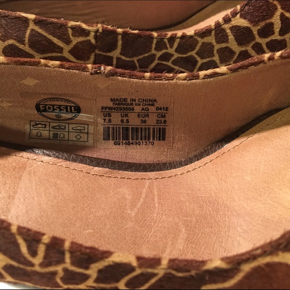 🌿 Fossil Giraffe Pony Hair Pumps NEW Size 7.5 - Picture 3 of 4
