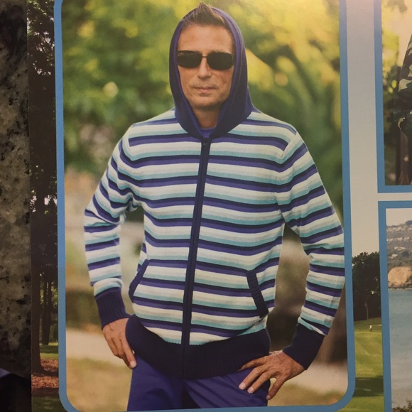 Hand knit cotton full zipper sweater, lined hood😍