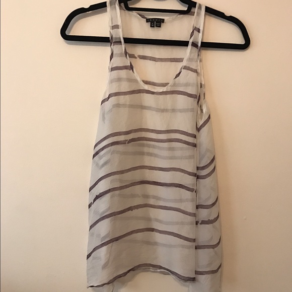 Theory Silk Tank Top small stripe