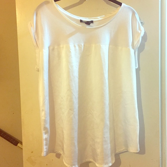 White MNG t shirt with silk front