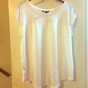 White MNG t shirt with silk front