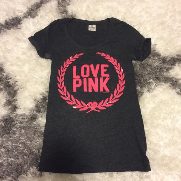 VS PINK BLING CREWNECK TEE XS