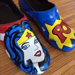 Hand painted size 38 Dansko Wonder Woman