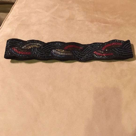 Vintage heavily beaded belt glass beads retro