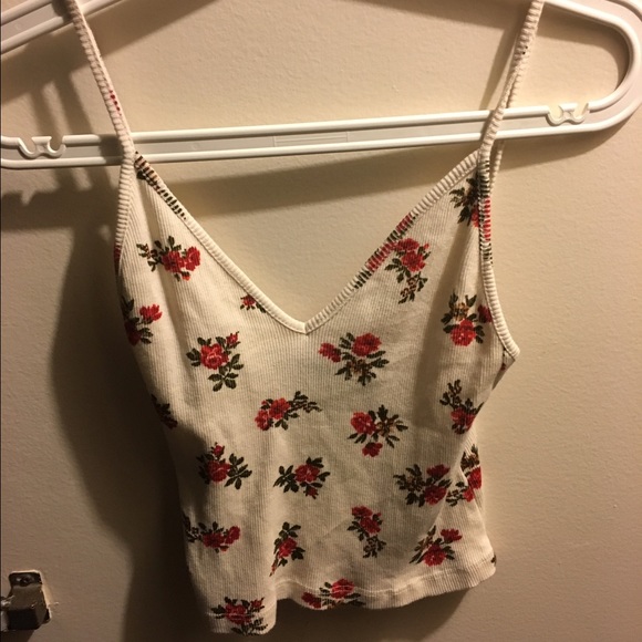 Brandy Melville floral ribbed tank
