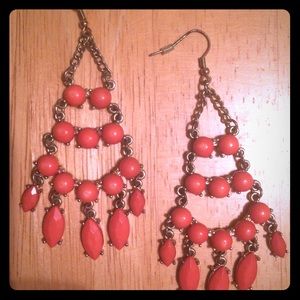 Coral Chandelier Dangle Earrings