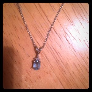 Blue Sapphire and crystal Necklace