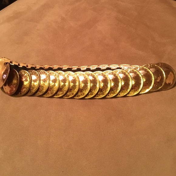 Vintage metallic gold belt, retro