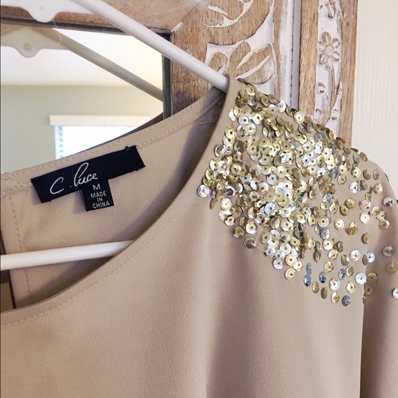 C. Luce Sequin Shoulder Cape