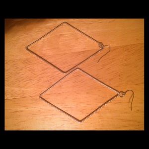 Silver Diamond Dangle Earrings