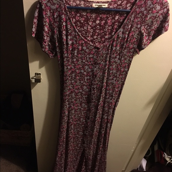Billabong button down maxi dress floral