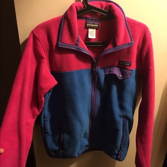 Pink and blue retro Patagonia fleece