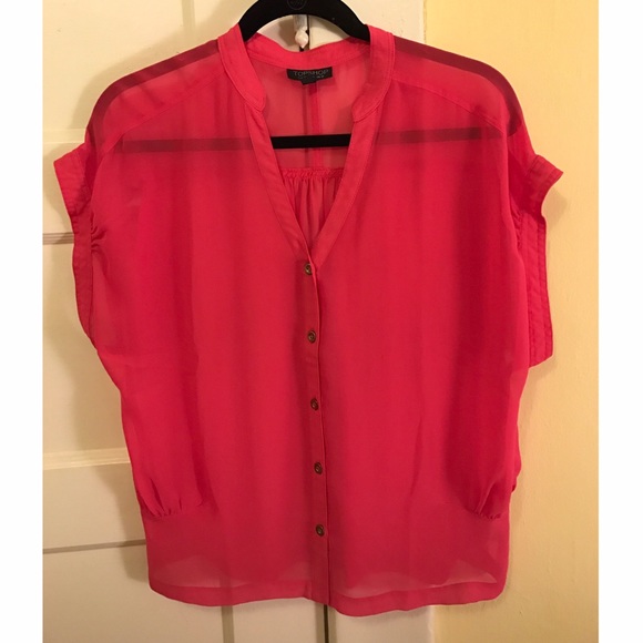 Bright Pink Sheer Silky Top