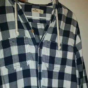 Holister Flannel with a hoodie
